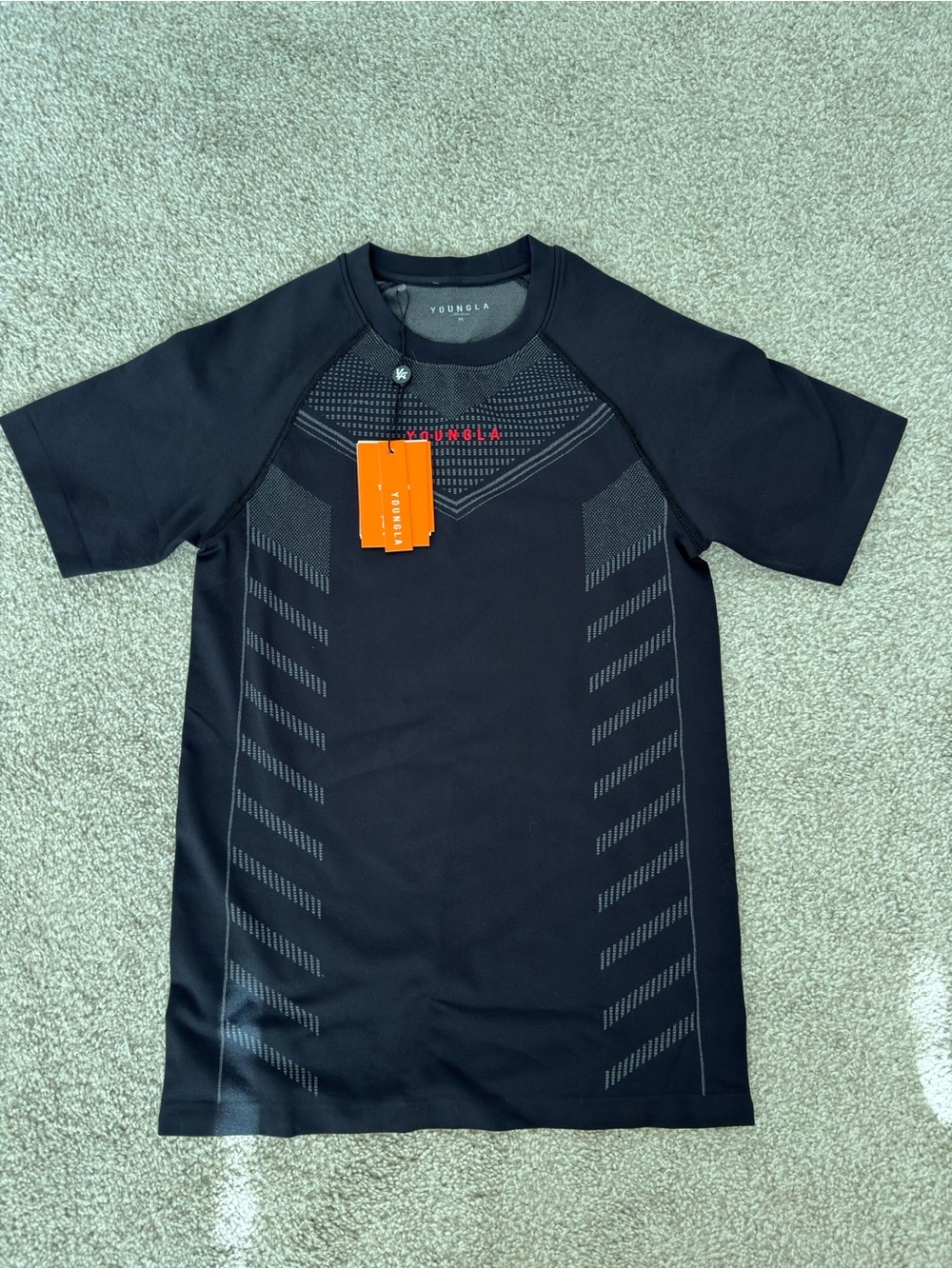 YoungLA Black Short-Sleeve Performance Swim Rash Guard